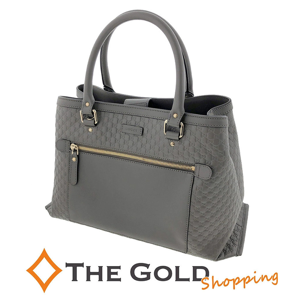 Gucci Tote Bag Microguccissima Leather Shoulder Bag Gray